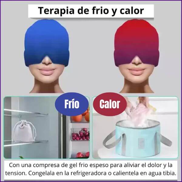 GORRO TERAPÉUTICO DE ALIVIO EN GEL ANTI-MIGRAÑA - ENVIO GRATIS