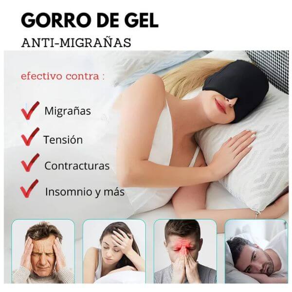 GORRO TERAPÉUTICO DE ALIVIO EN GEL ANTI-MIGRAÑA - ENVIO GRATIS