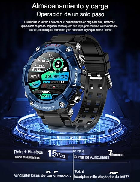 WatchPods - reloj inteligente con auriculares integrados -  Envío Gratis