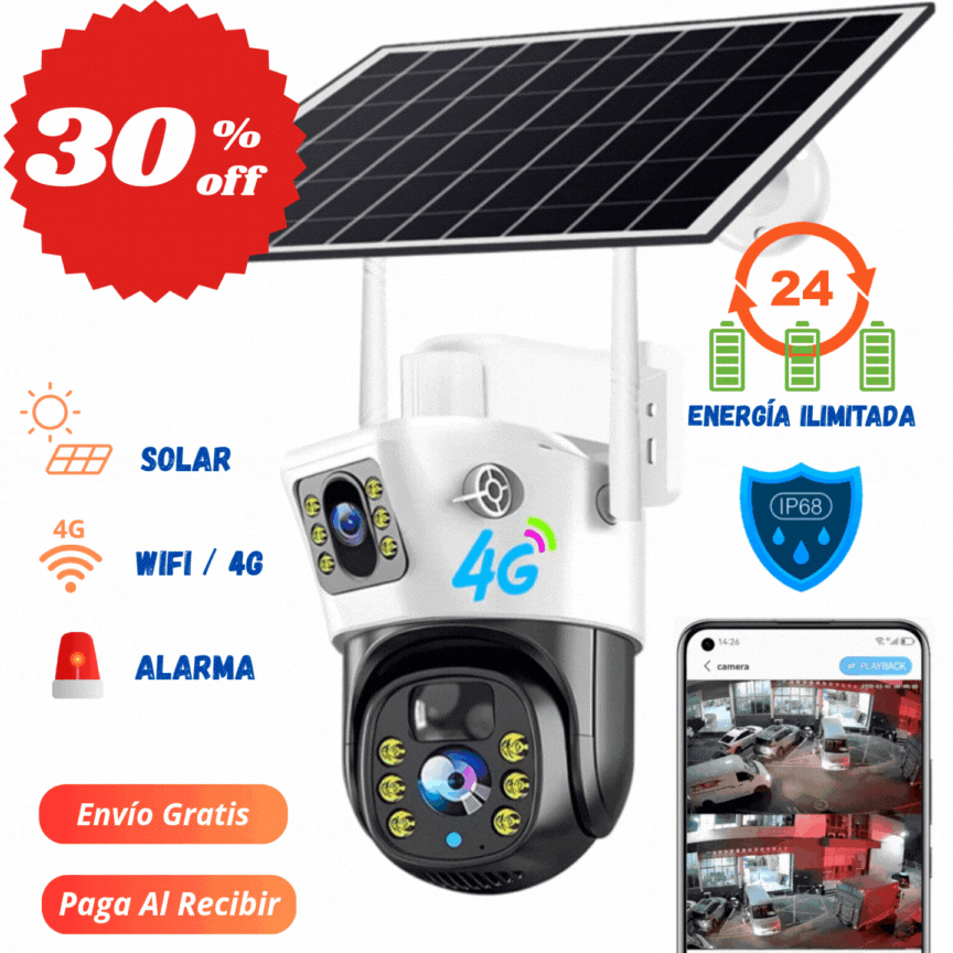 Cámara de seguridad doble lente con panel YW09 🔥- Envío Gratis - Paga al Recibir